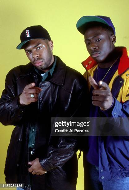 Rap Group Pete Rock and CL Smooth appear in a portrait taken on April 13, 1992 in New York City.