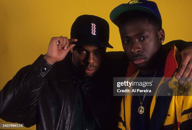 Rap Group Pete Rock and CL Smooth appear in a portrait taken on April 13, 1992 in New York City.