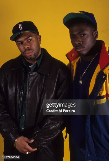 Rap Group Pete Rock and CL Smooth appear in a portrait taken on April 13, 1992 in New York City.