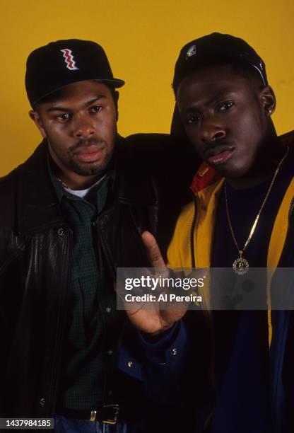 Rap Group Pete Rock and CL Smooth appear in a portrait taken on April 13, 1992 in New York City.