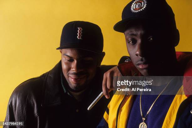 Rap Group Pete Rock and CL Smooth appear in a portrait taken on April 13, 1992 in New York City.