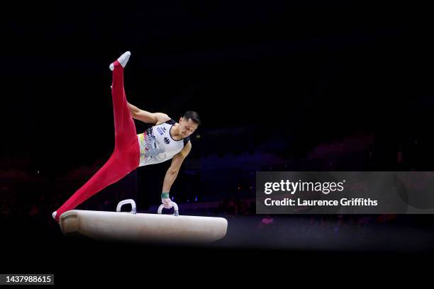 Andreas Toba of Team Germany competes on Balance Beam during Men's Qualifications on Day Three of the FIG Artistic Gymnastics World Championships at...