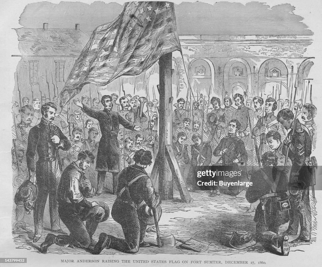 Major Anderson Raises The Flag On Fort Sumter