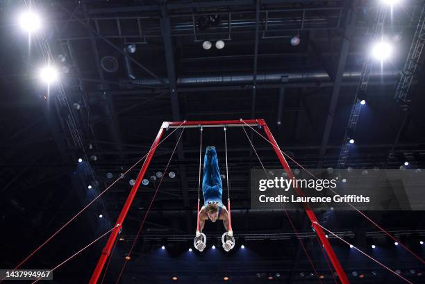 Mitchell Morgans of Team Australia competes on Rings during Men's Qualifications on Day Three of the FIG Artistic Gymnastics World Championships at...