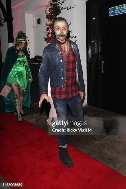 Simon Pegg seen attending Jonathan Ross Halloween party at The House of Koko on October 31, 2022 in London, England.