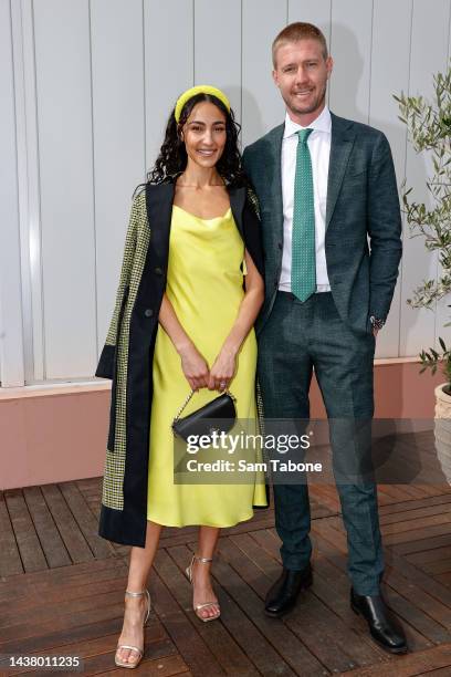 Tayla Broad and Nathan Broad during 2022 Melbourne Cup Day at Flemington Racecourse on November 1, 2022 in Melbourne, Australia.