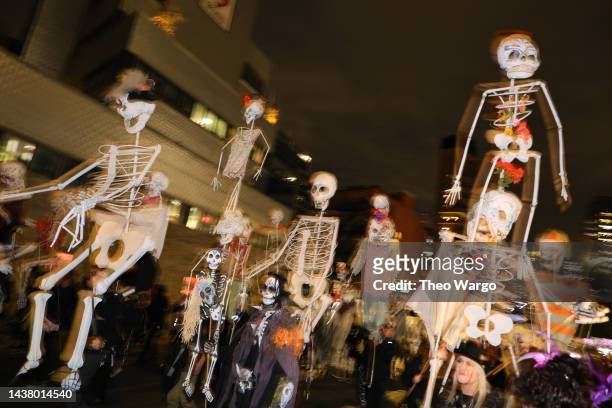 Parade participants during the 2022 New York City Halloween Parade on October 31, 2022 in New York City.
