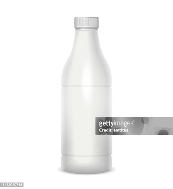 bottle mockup - yoghurt lid stock illustrations