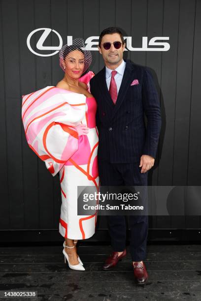 Terry Biviano and Anthony Minichiello during 2022 Melbourne Cup Day at Flemington Racecourse on November 1, 2022 in Melbourne, Australia.