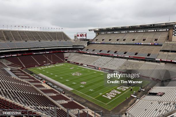 General view of the stadium before the game between the Texas A&M Aggies and the Mississippi Rebels at Kyle Field on October 29, 2022 in College...