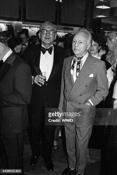 Marvin Traub, CEO of Bloomingdale's and choreographer George Balanchine at the opening of Bloomingdale's store in White Flint, Maryland
