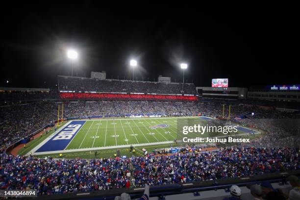 General view of the stadium before the game between the Buffalo Bills and Green Bay Packers at Highmark Stadium on October 30, 2022 in Orchard Park,...