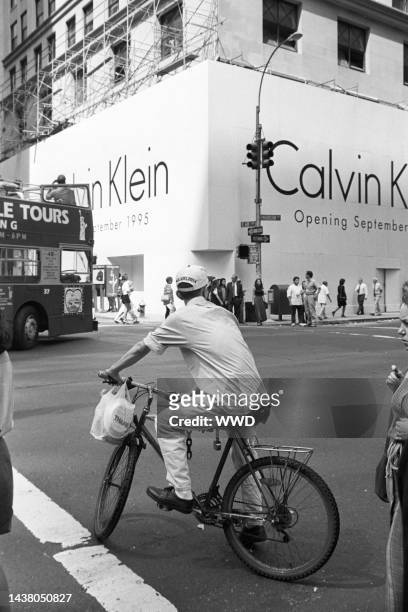 Outtake; Exterior of the new Calvin Klein flagship store on 654 Madison Avenue, on the northeast corner of 60th street on August 29, 1995 in New...