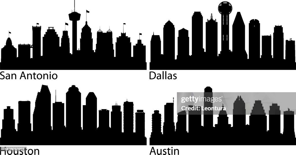 Texan Cities: San Antonio, Dallas, Houston, and Auston (All Buildings Are Complete and Moveable)