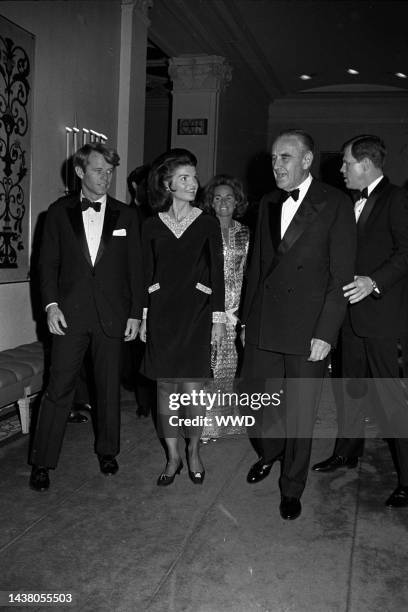 Robert, Ethel and Jackie Kennedy attend a Democratic dinner at the Plaza Hotel