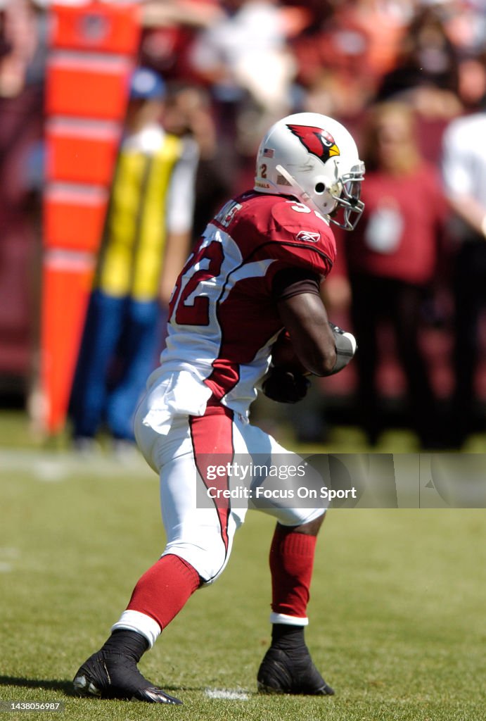 Edgerrin James Ab Routine Edgerrin James of the Arizona Cardinals carries the ball against the ...
