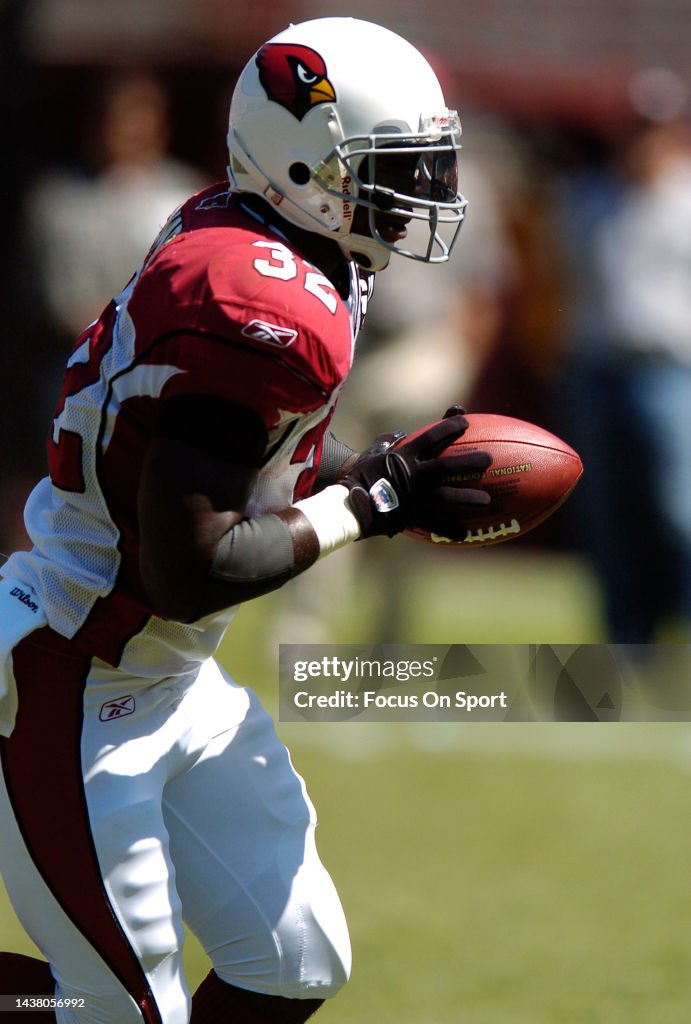 Edgerrin James Ab Routine Edgerrin James of the Arizona Cardinals carries the ball against the ...
