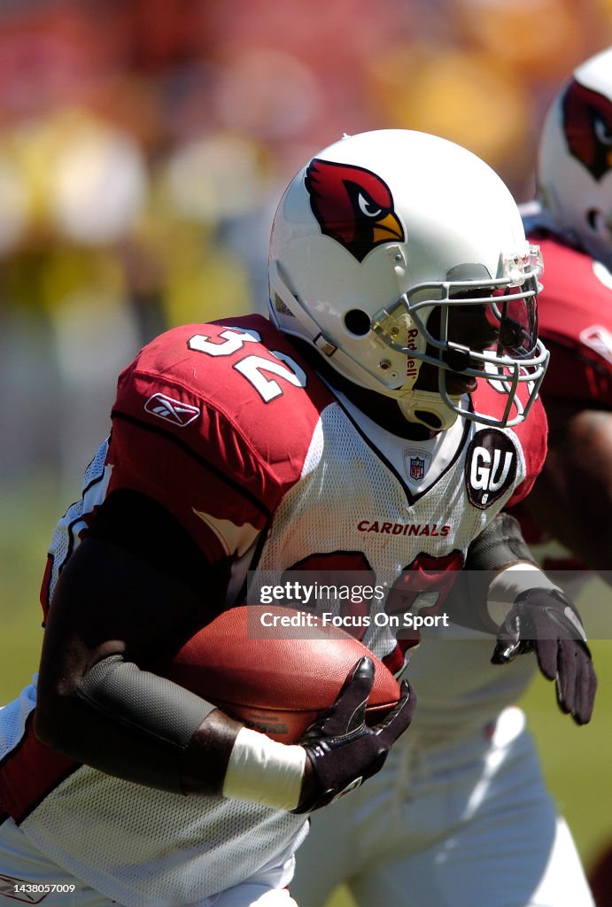 Edgerrin James Ab Routine Edgerrin James of the Arizona Cardinals carries the ball against the ...