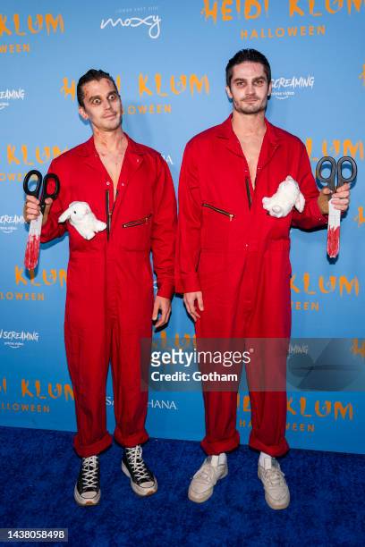 Antoni Porowski and Kevin Harrington attend Heidi Klum's 21st Annual Halloween Party at Sake No Hana at Moxy Lower East Side on October 31, 2022 in...