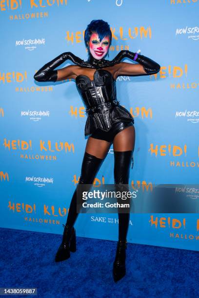 Leomie Anderson attends Heidi Klum's 21st Annual Halloween Party at Sake No Hana at Moxy Lower East Side on October 31, 2022 in New York City.