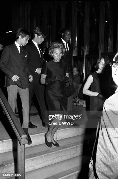 Ethel Kennedy and Robert Jr. At the funeral for Robert F. Kennedy in New York
