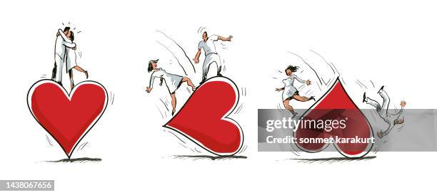 love story - heart animation stock illustrations