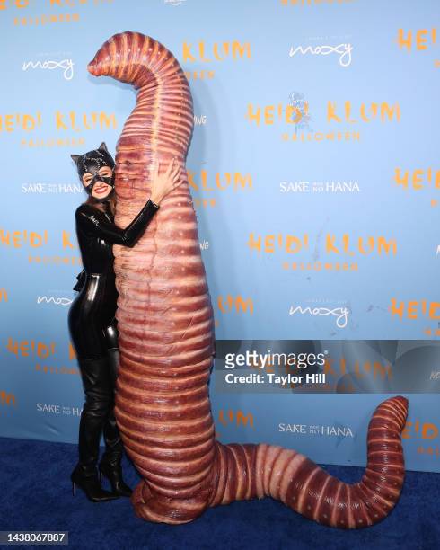 Leni Klum and Heidi Klum attend Heidi Klum's 2022 Hallowe'en Party at Sake No Hana at Moxy LES on October 31, 2022 in New York City.