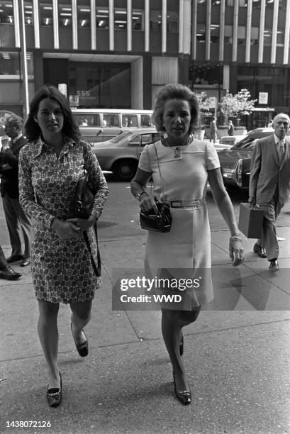 Kathleen Kennedy and her mother Ethel Kennedy arrive at Oscar de la Renta's Manhattan showroom to buy a wedding dress for Kathleen.