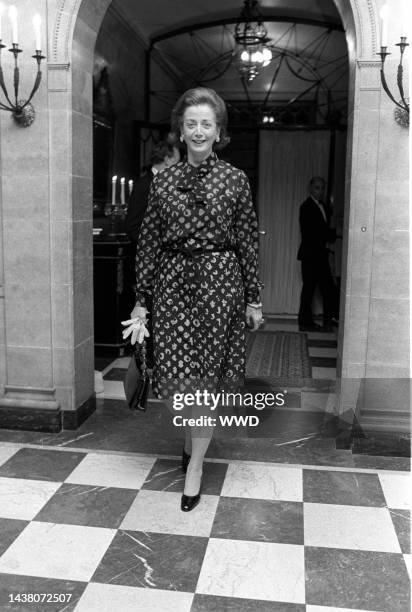 Florence van der Kemp at a dinner party at Estee and Joseph Lauder's New York home