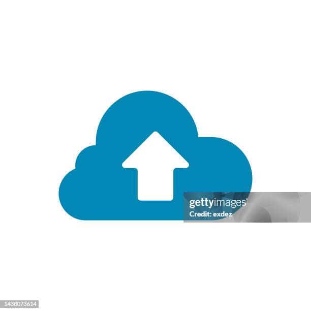 cloud upload icon - computer files stock illustrations