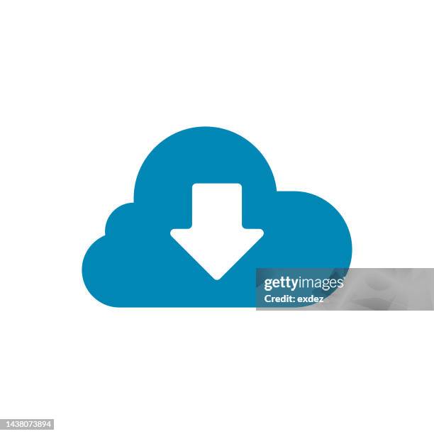 cloud download icon - upload icon stock illustrations