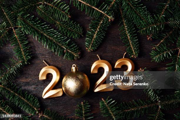 holiday background happy new year 2023. - happy new month stockfoto's en -beelden