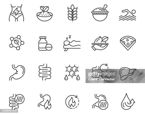 metabolism icon set - metabolism stock illustrations