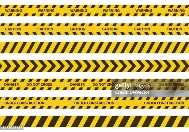 stockillustraties, clipart, cartoons en iconen met security warning tapes vector set - danger