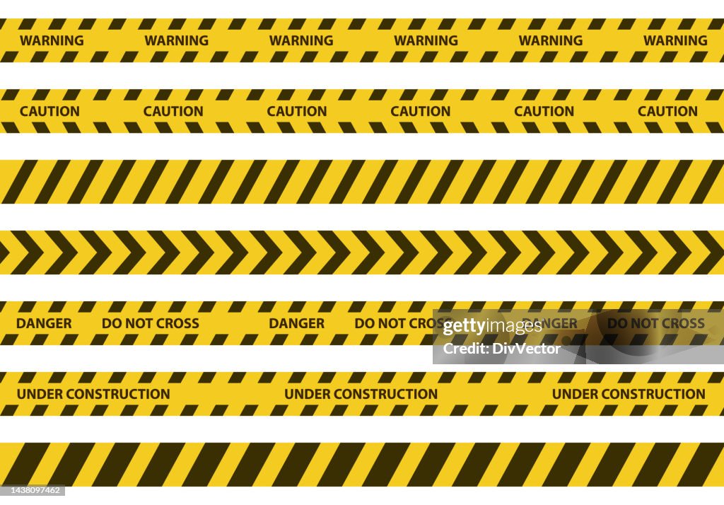 Security warning tapes vector set