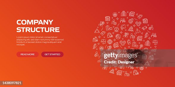 COMPANY STRUCTURE Web Banner with Linear Icons, Trendy Linear Style Vector COMPANY STRUCTURE Web Banner with Linear Icons, Trendy Linear Style Vector