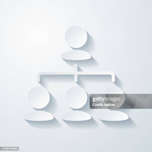 ilustrações de stock, clip art, desenhos animados e ícones de hierarchy. icon with paper cut effect on blank background - hierarquia de corporação