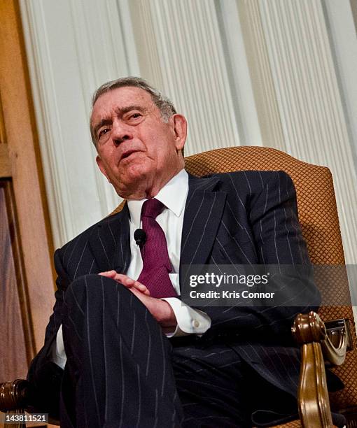 Dan Rather promotes the new book Rather Outspoken: My Life in the News at the Six & I Syngogue sponsored by Politics and Prose Bookstore on May 3,...