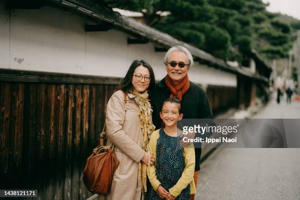 happy three generation family, ohmihachiman, shiga, japan - shiga prefecture ストックフォトと画像
