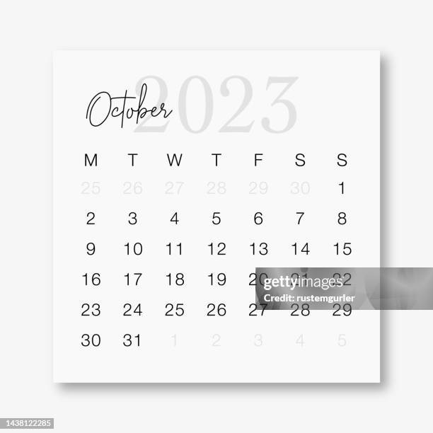 2023 calendar monday start - white background - opening day stock illustrations