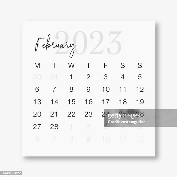 2023 calendar monday start - white background - day 1 calendar stock illustrations