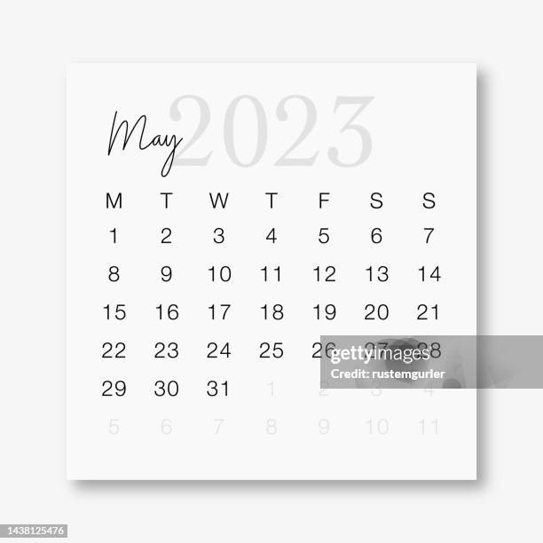 2023 calendar monday start - white background - opening day stock illustrations