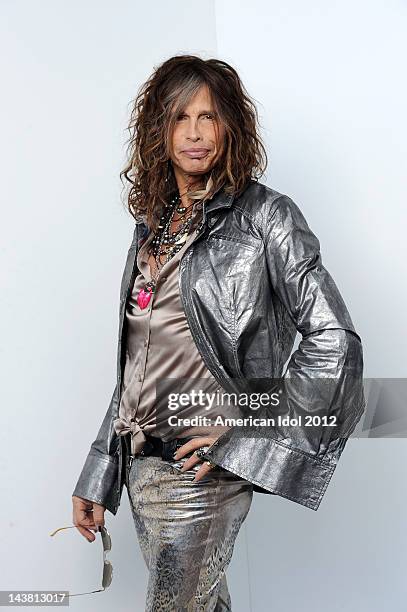 Judge Steven Tyler backstage at FOX's American Idol Season 11 Top 5 to 4 Live Elimination Show on May 3, 2012 in Hollywood, California.