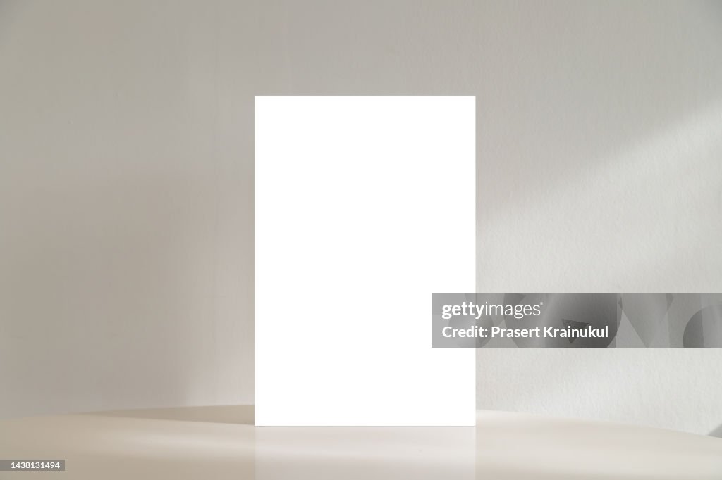 Mock up Label the blank menu frame in restaurant