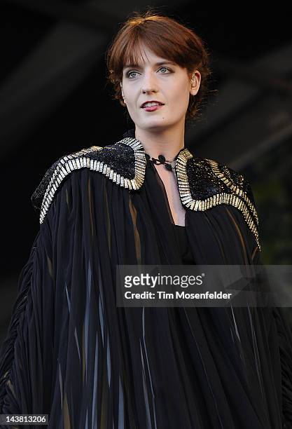 Florence Welch of Florence and the Machine performs as part of the 2012 New Orleans Jazz & Heritage Festival at Fair Grounds Race Course on May 3,...