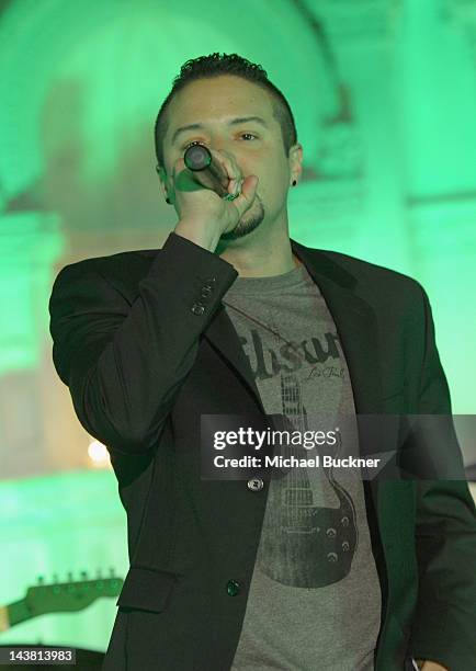 Singer Andy Vargas performs onstage at A Better LA's First Annual "In the Art of the City" Gala held at the Vibiana on May 3, 2012 in Los Angeles,...