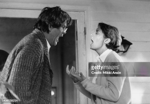 American actors Nick Nolte and Susan Sarandon as they shout at one another in a scene from the film 'Lorenzo's Oil' , Pittsburgh, Pennsylvania,...