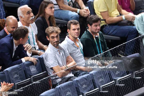 Mansour Bahrami, Nicolas Escude, Paul-Henri Mathieu, Sebastien Grosjean during day 1 of the Rolex Paris Masters 2022, an ATP 1000 tennis event at...