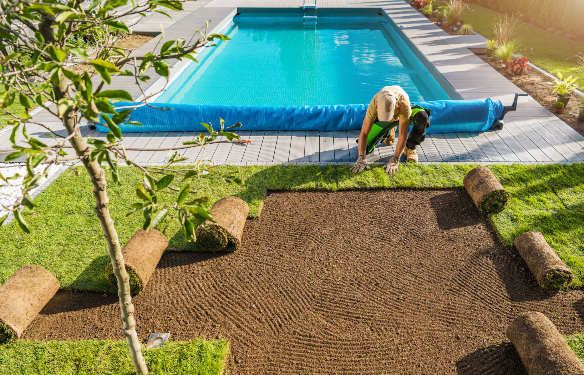 laying artificial turf