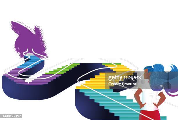 escadas do futuro - futuro stock illustrations